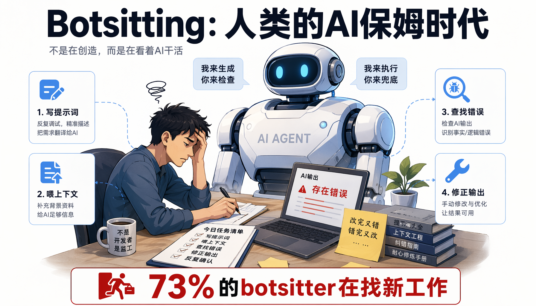 ▲ 每周6.4小时botsitting——人类正在成为AI的保姆