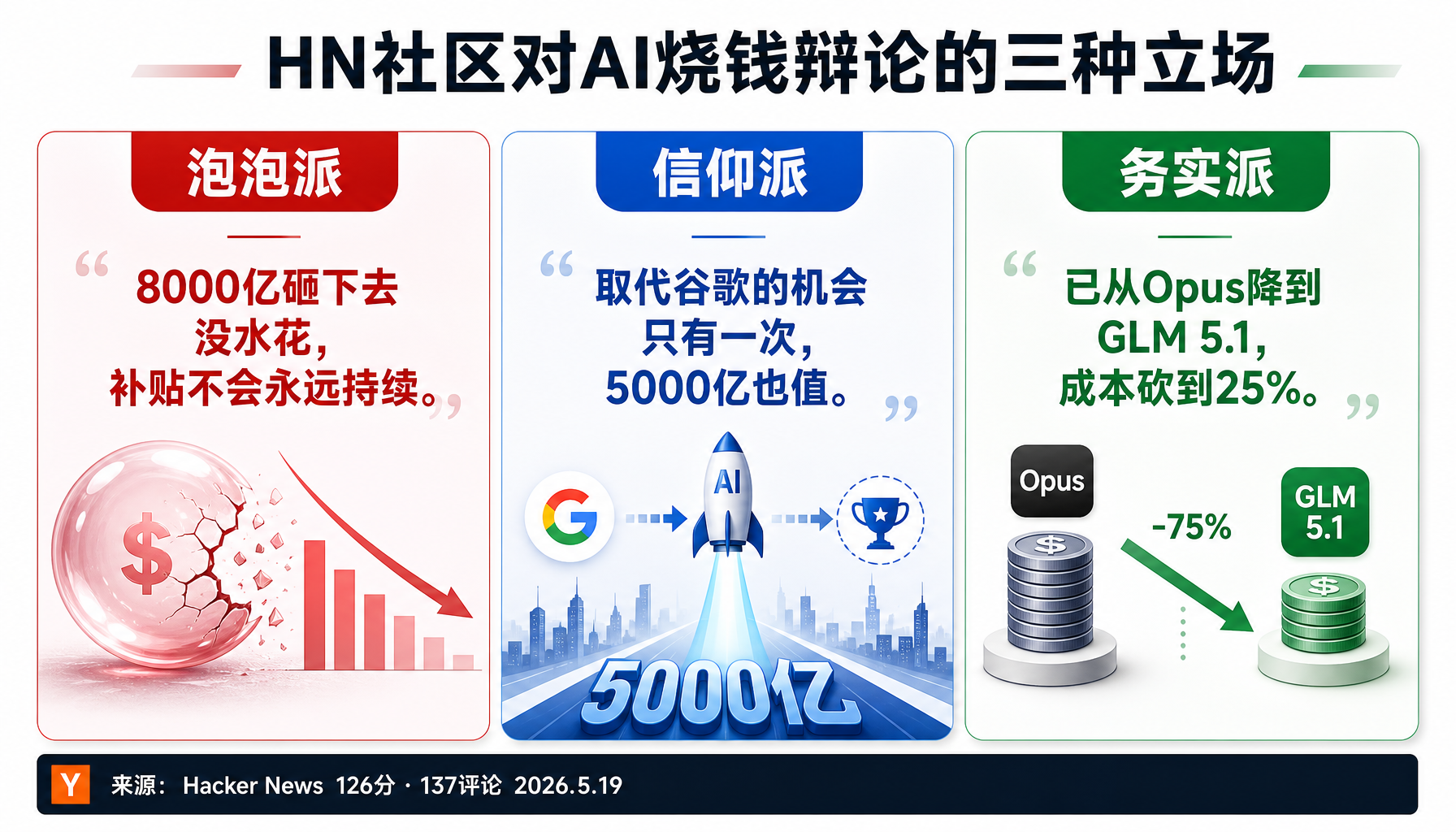 HN社区三派观点对比