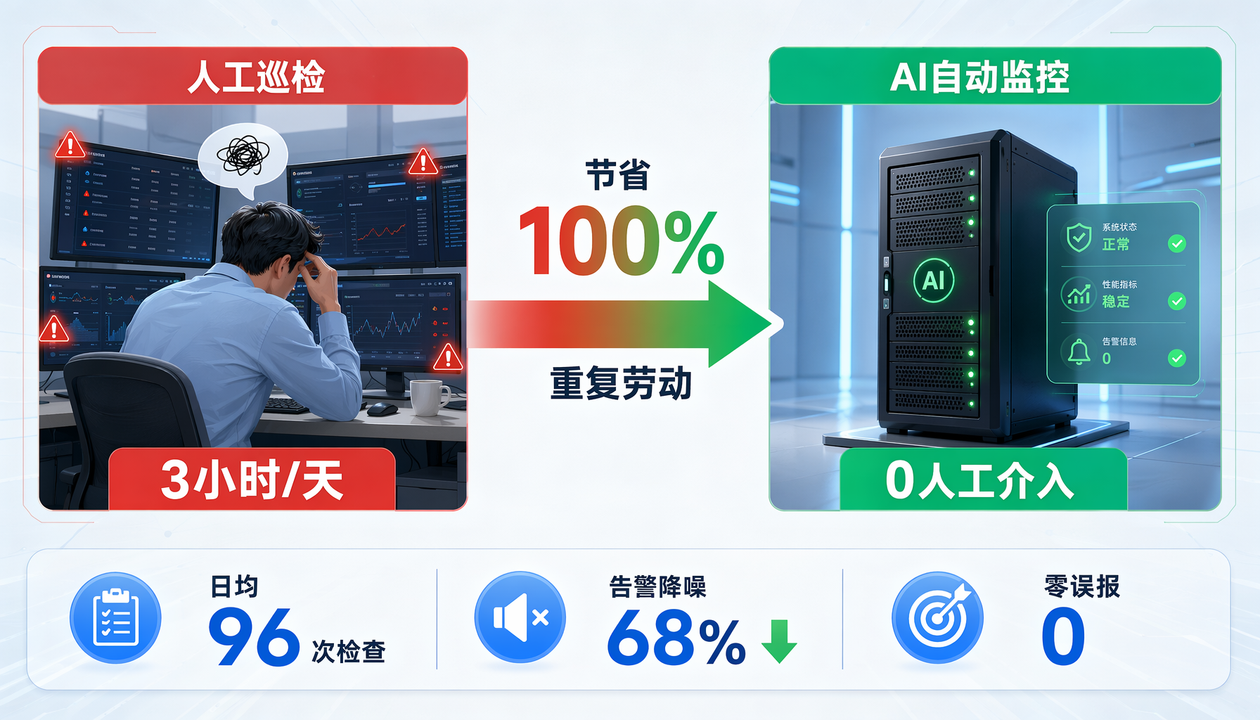 人工巡检 vs AI自动监控：节省100%重复劳动