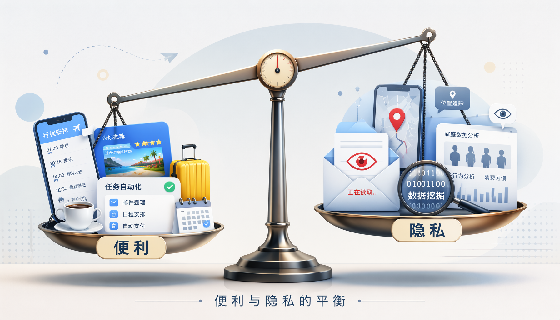 AI便利与隐私天平对比