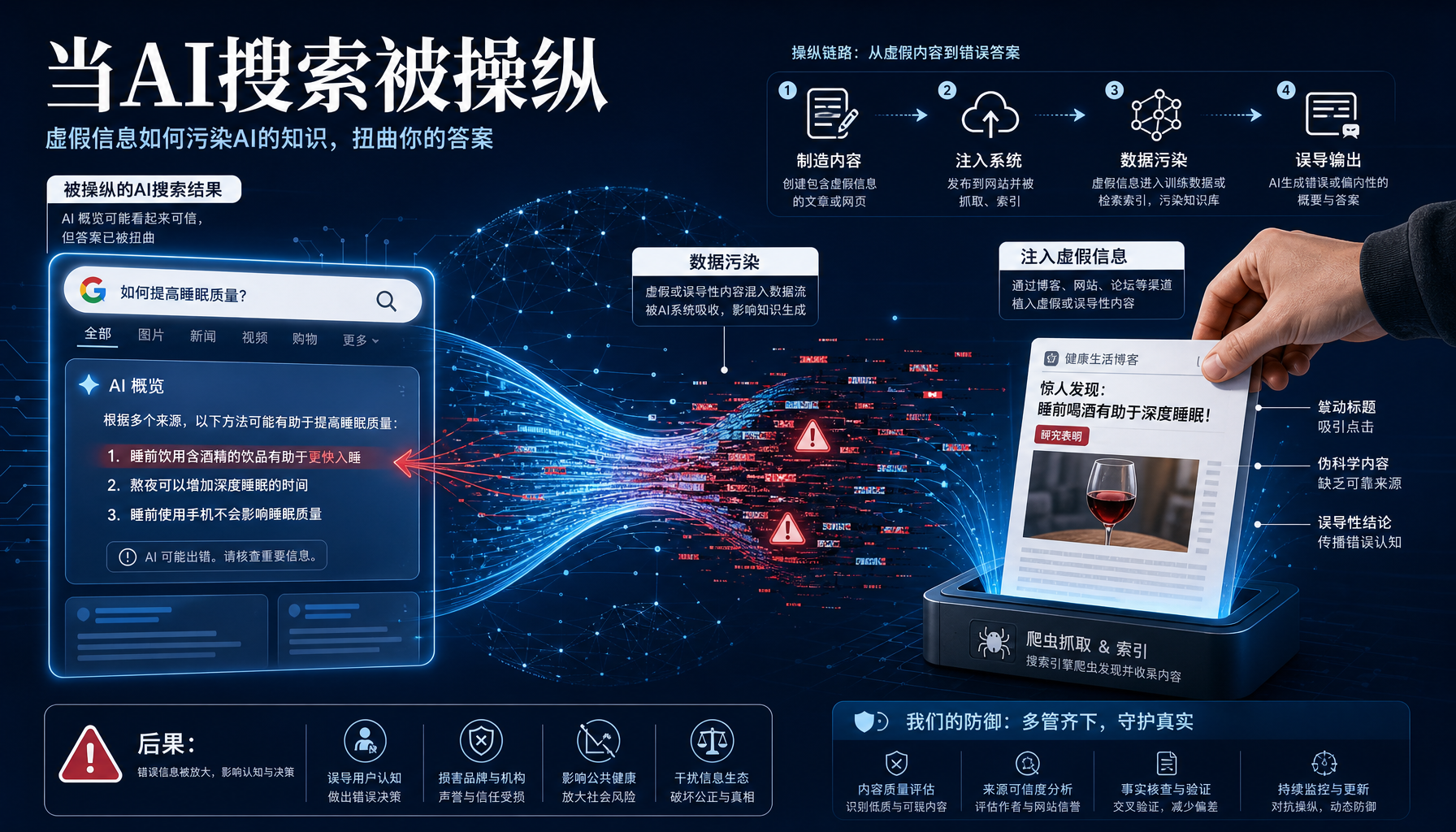 AI搜索操纵攻击示意图