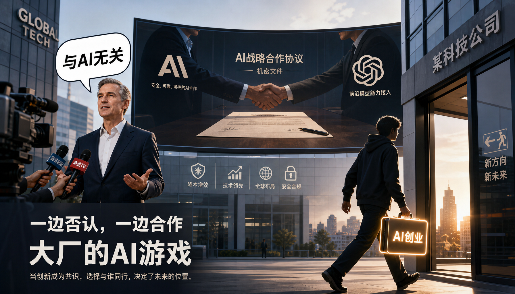 CEO双面叙事：电视上说无关AI背后签约AI