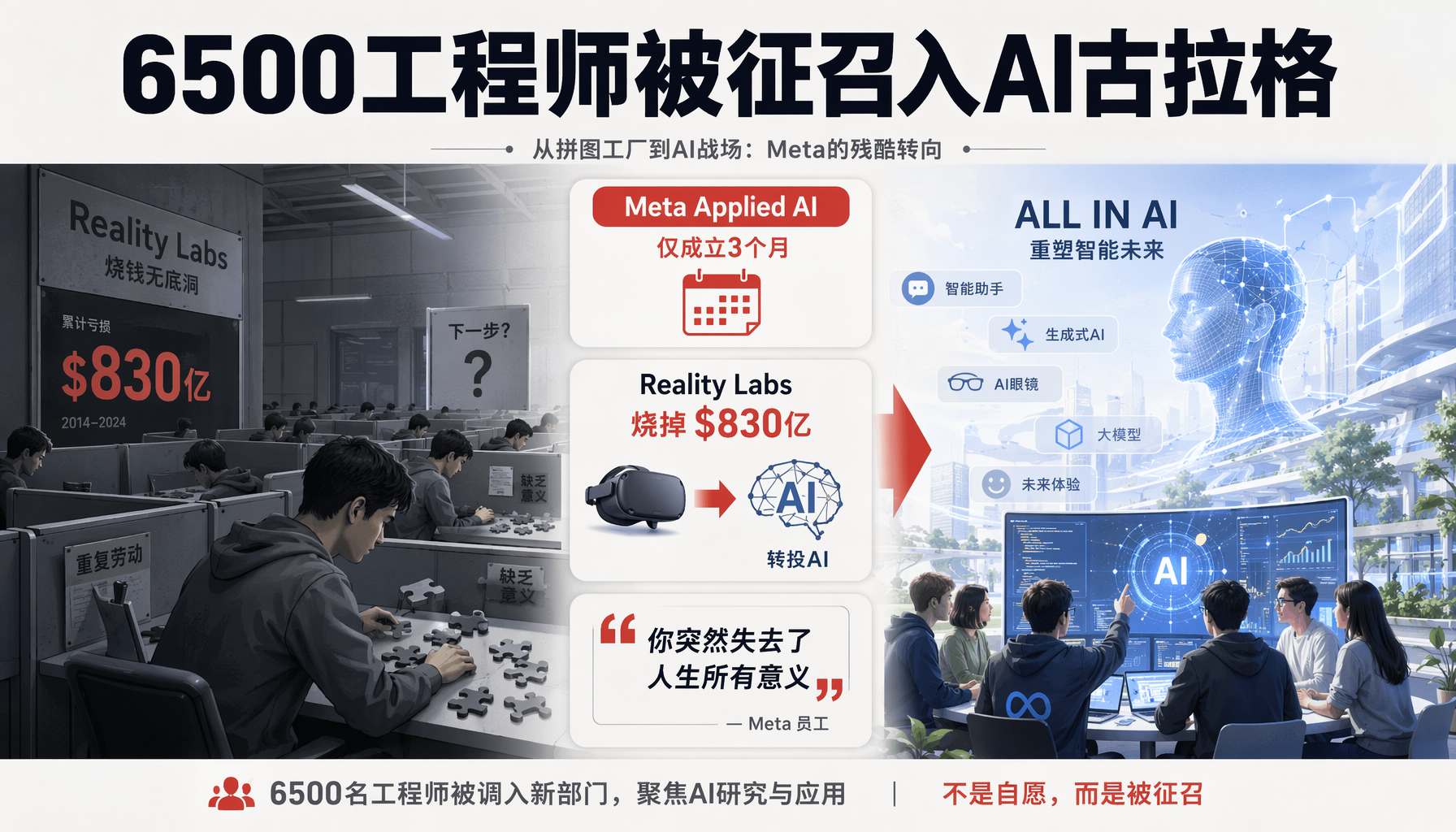 ▲ Meta Applied AI部门6500名工程师被征召，仅3个月便爆发全面不满（来源：WIRE