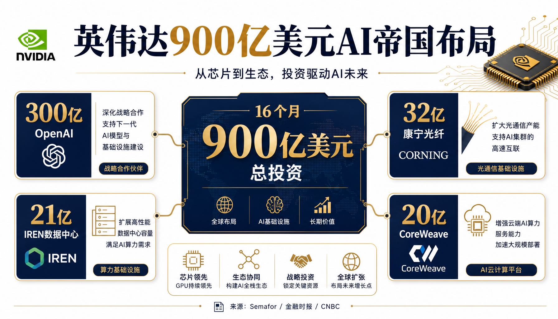 英伟达900亿美元AI投资布局