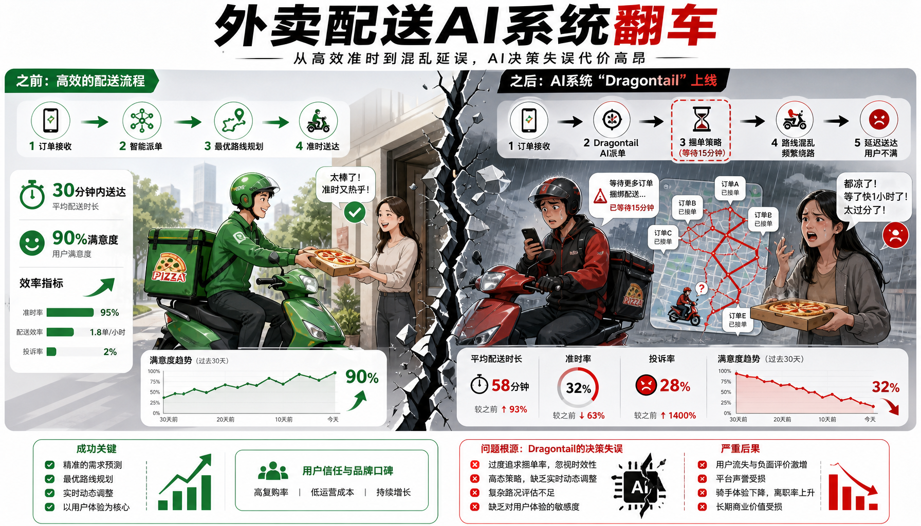 Dragontail系统上线前后对比：90%准时送达 vs 配送崩溃