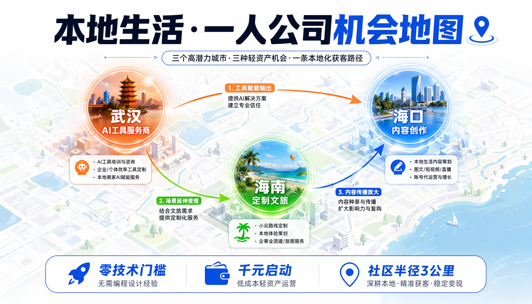 ▲ 图3：财务模型对比·年营收区间 — 月固定成本均<1000元